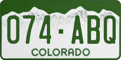CO license plate 074ABQ