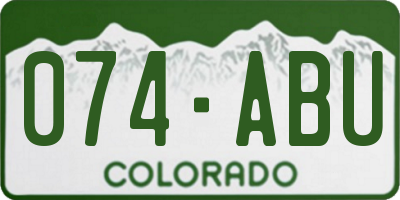 CO license plate 074ABU