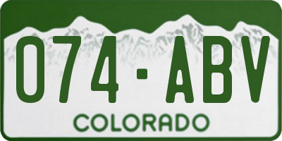 CO license plate 074ABV