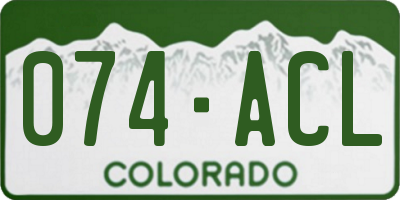 CO license plate 074ACL