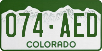 CO license plate 074AED