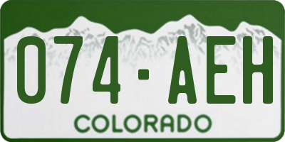 CO license plate 074AEH