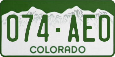 CO license plate 074AEO