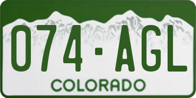 CO license plate 074AGL