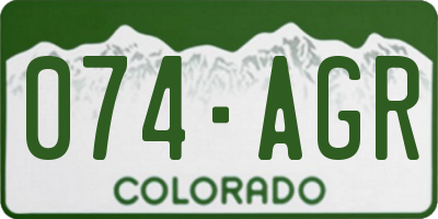 CO license plate 074AGR