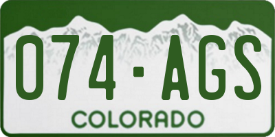CO license plate 074AGS