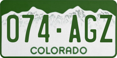 CO license plate 074AGZ