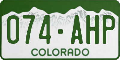 CO license plate 074AHP