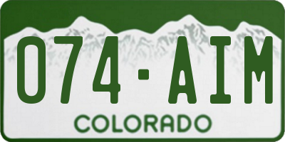 CO license plate 074AIM