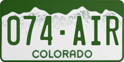 CO license plate 074AIR