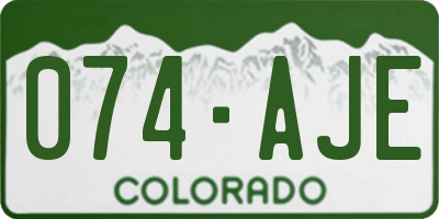 CO license plate 074AJE