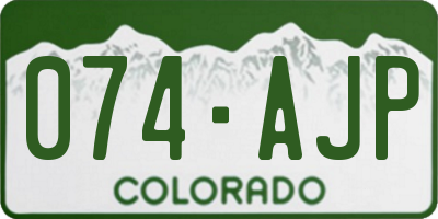 CO license plate 074AJP