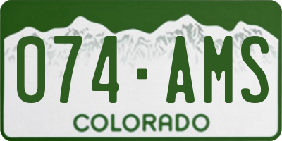 CO license plate 074AMS