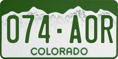 CO license plate 074AOR