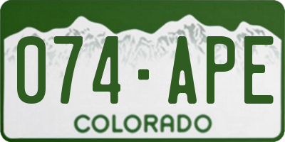 CO license plate 074APE