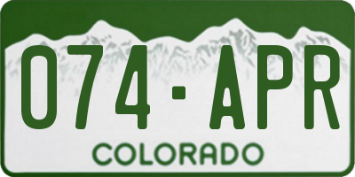 CO license plate 074APR