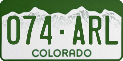CO license plate 074ARL