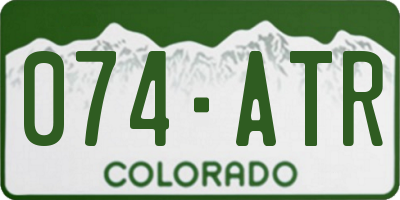 CO license plate 074ATR