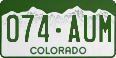 CO license plate 074AUM