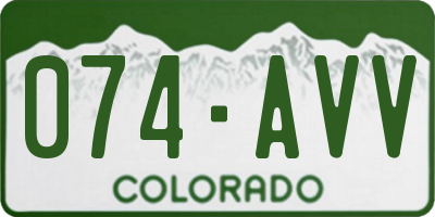 CO license plate 074AVV