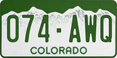 CO license plate 074AWQ