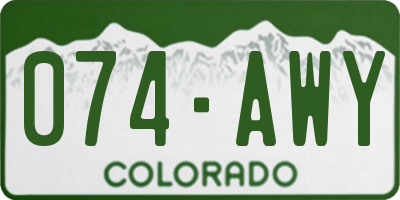 CO license plate 074AWY