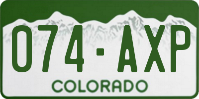 CO license plate 074AXP