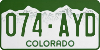 CO license plate 074AYD
