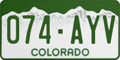 CO license plate 074AYV