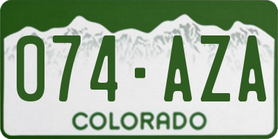 CO license plate 074AZA