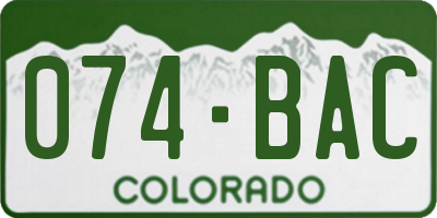 CO license plate 074BAC