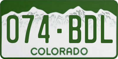 CO license plate 074BDL