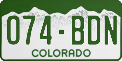 CO license plate 074BDN