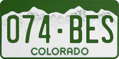 CO license plate 074BES