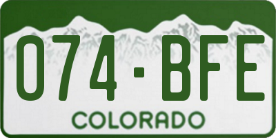 CO license plate 074BFE