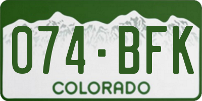 CO license plate 074BFK
