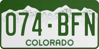 CO license plate 074BFN