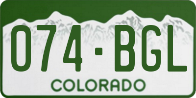 CO license plate 074BGL