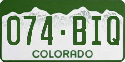 CO license plate 074BIQ