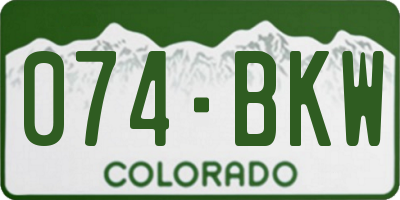 CO license plate 074BKW