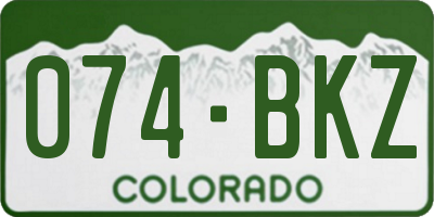 CO license plate 074BKZ