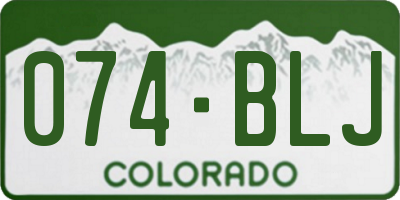 CO license plate 074BLJ