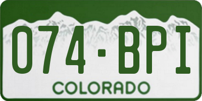 CO license plate 074BPI