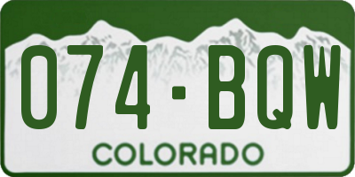 CO license plate 074BQW