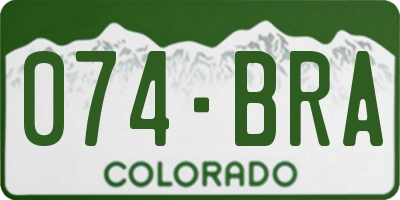 CO license plate 074BRA