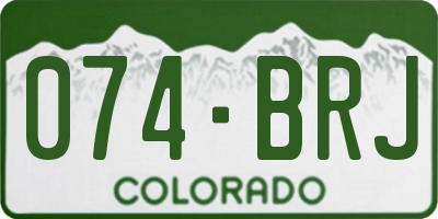 CO license plate 074BRJ