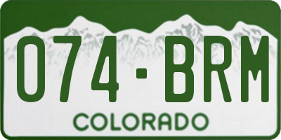CO license plate 074BRM