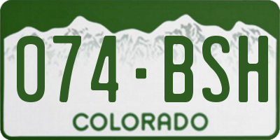 CO license plate 074BSH