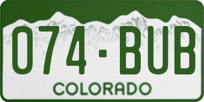 CO license plate 074BUB