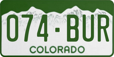 CO license plate 074BUR